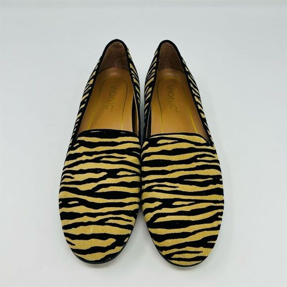 Vionic Willa Women's Slip-On Flats Tiger Stripe Suede Size 8 Brown and Black - Picture 6 of 13